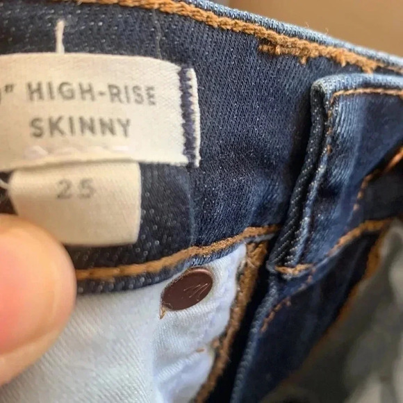 Madewell 9-Inch High Rise Skinny Jeans Size 25 - Picture 8 of 8